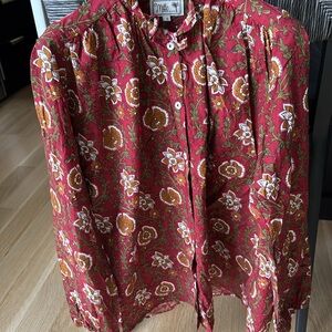 Mille Resort Francesca High Neck Button-up Blouse S Cottagecore Retro Farmhouse